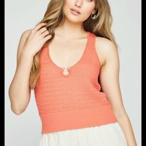 Gentle Fawn NWT Coral Knit “Rikki” Summer Casual V-Neck Y2K Inspired Tank Top